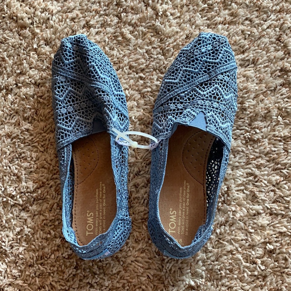 NWOT Toms Sky Blue Slip Ons